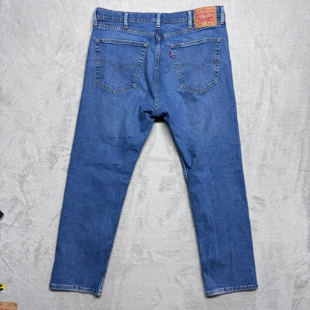 Levi's Jeans Mens 38x30 505 Regular Fit Blue Stretch EUC